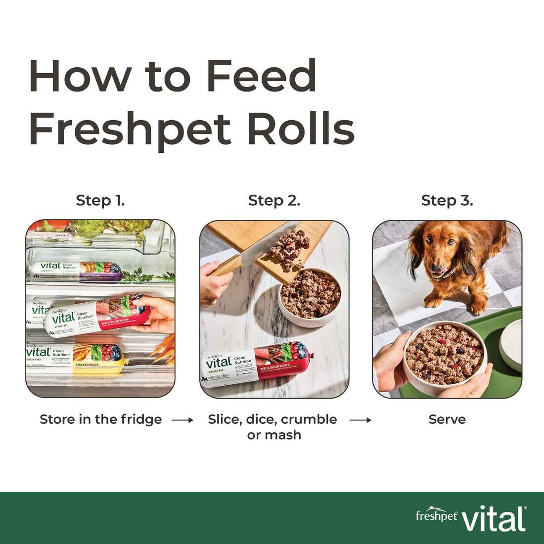Freshpet Vital, Fresh Dog Food, Chicken Recipe with Peas, Carrots
