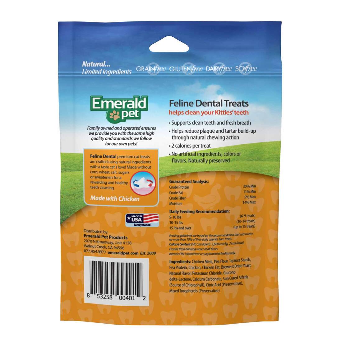 Emerald Pet Cat Dental Treat - Chicken, 3 Ounce