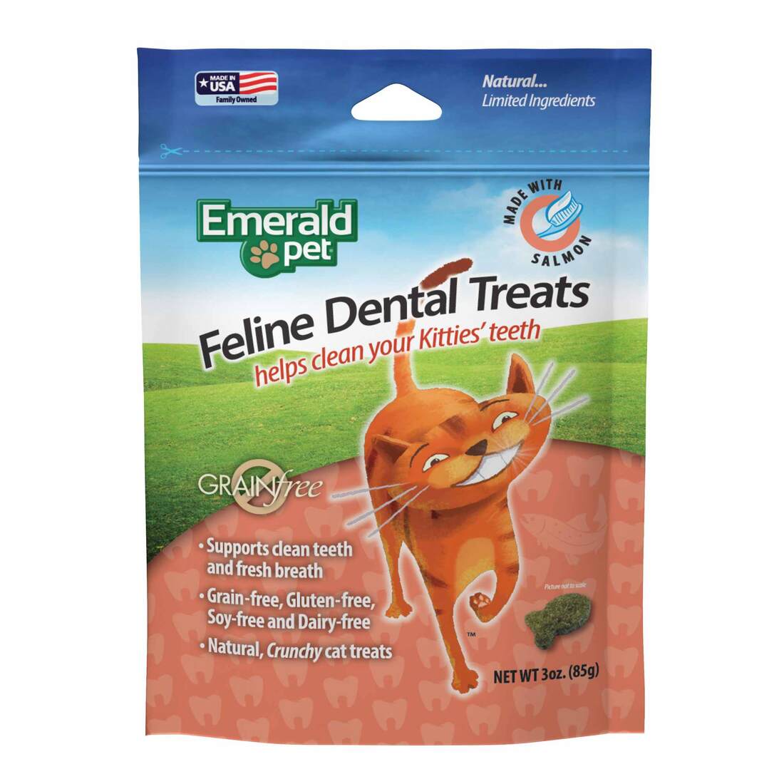 Emerald Pet Cat Dental Treat - Salmon, 3 Ounce