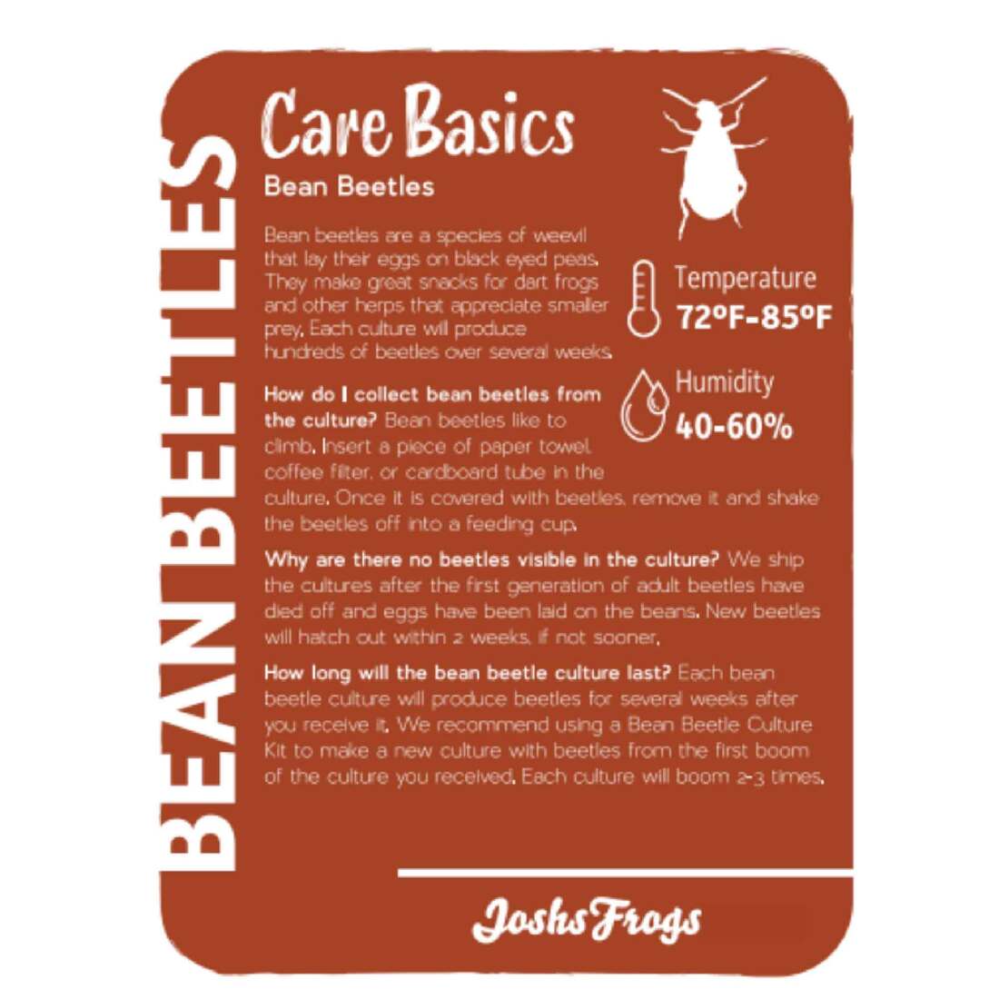 Joshs Frogs Bean Beetle Culture, 16 Ounces - Not Available For Delivery