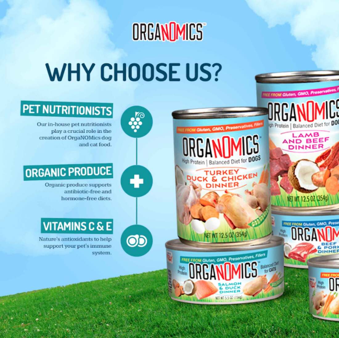 Dog Food Wet Food Evangers Organomics Grain-Free Wet Dog Food