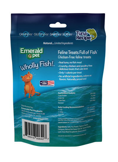 Emerald Pet Wholly Fish Tuna Cat Treats, 3 Ounces