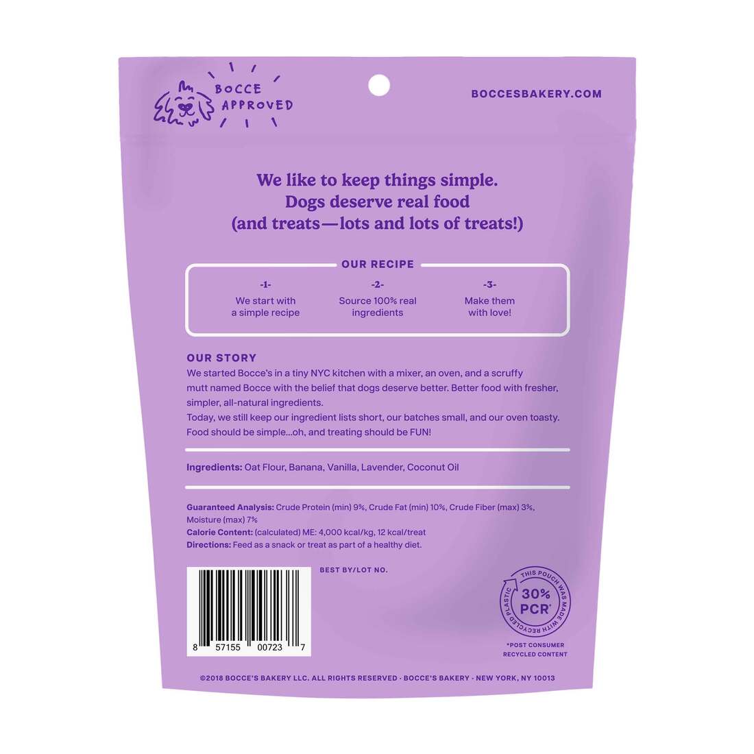Bocces Bakery Biscuit Dog Treats, Bedtime Tea, 5 Ounces