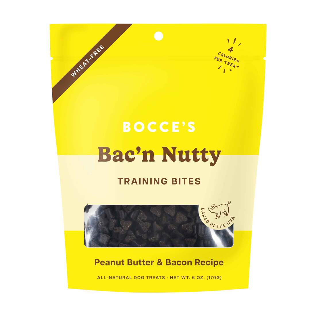 Bocces Bakery Training Bites Dog Treats, Bac'n Nutty, 6 Ounces