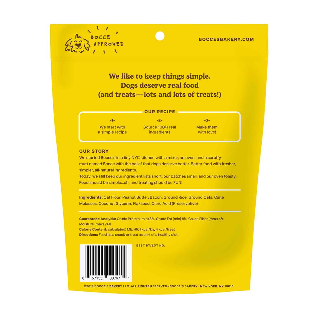Bocces Bakery Training Bites Dog Treats, Bac'n Nutty, 6 Ounces