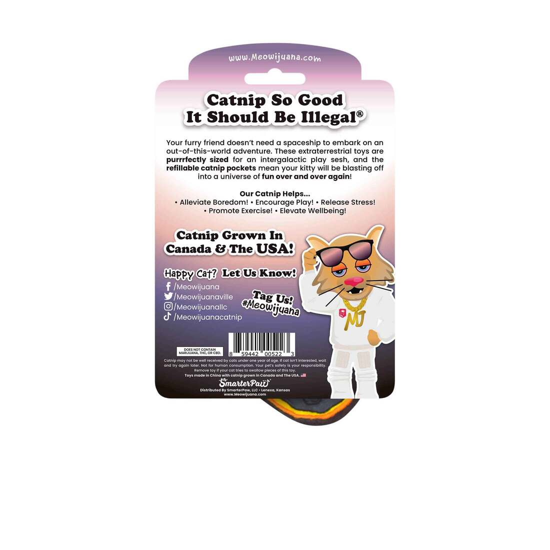 Meowijuana Get Spacey Planet/Meteor Cat Toy, 2 Pack