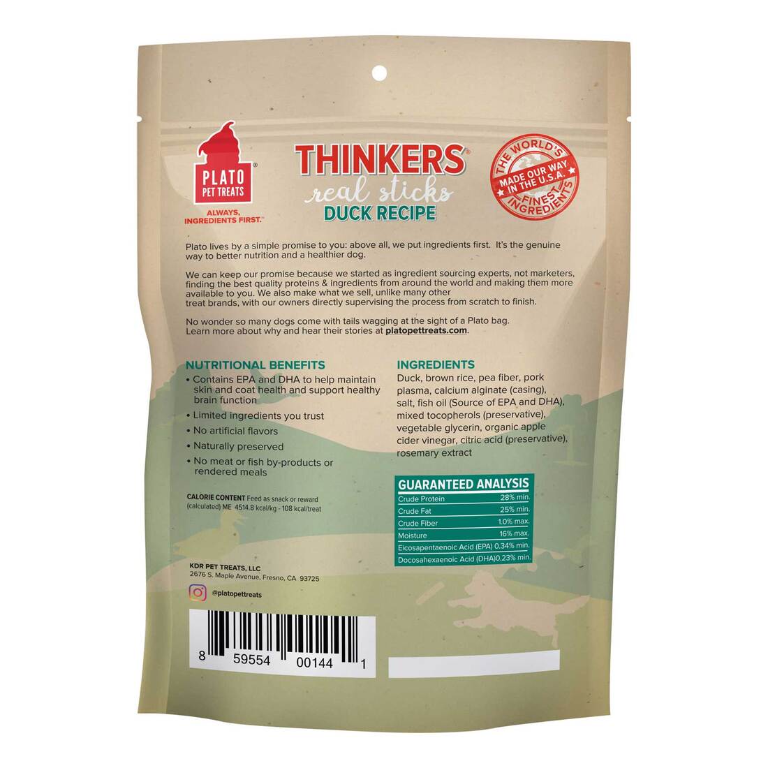Plato Thinkers Duck Dog Treats, 10 Ounces Pet Supplies Plus