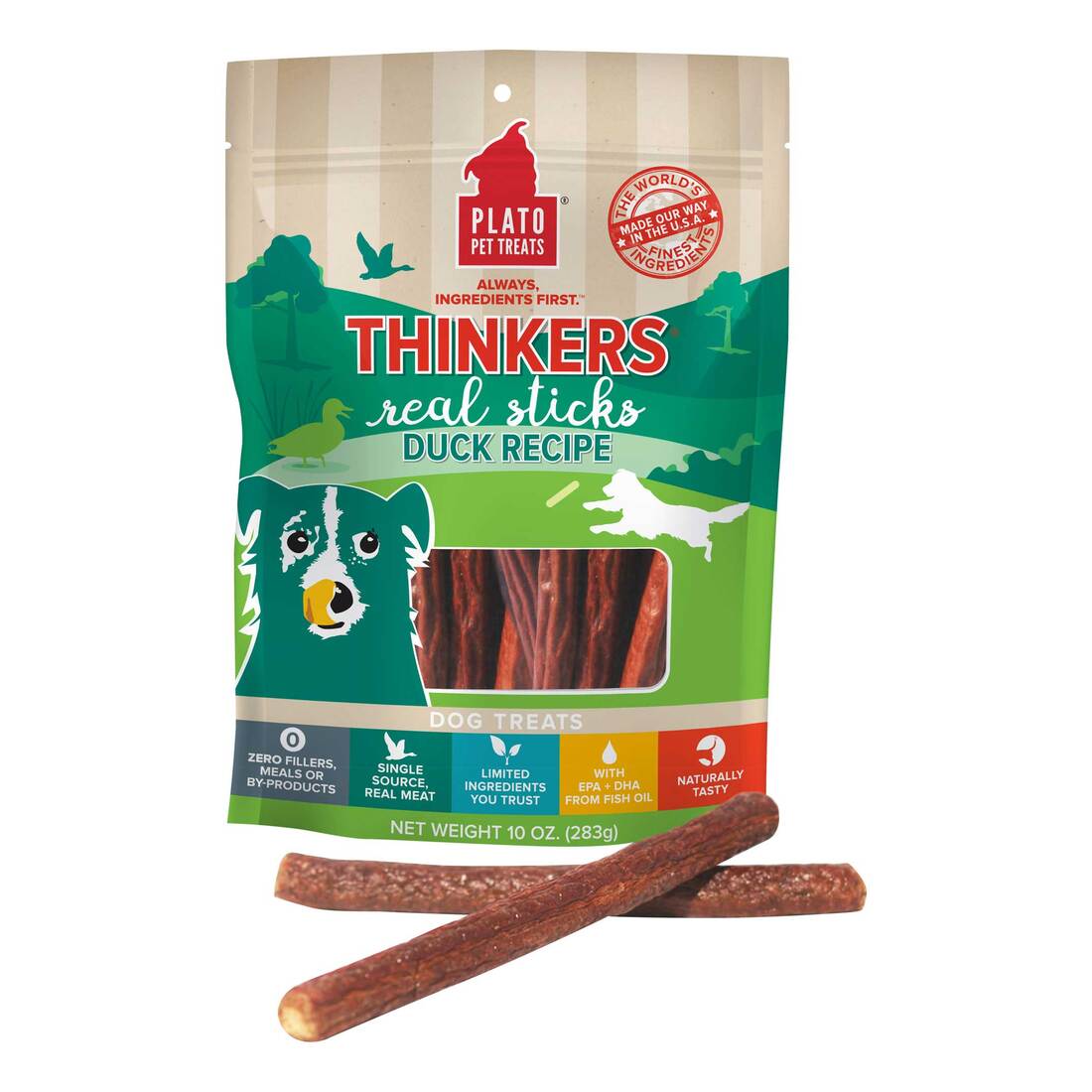 Plato Thinkers Duck Dog Treats, 10 Ounces Pet Supplies Plus