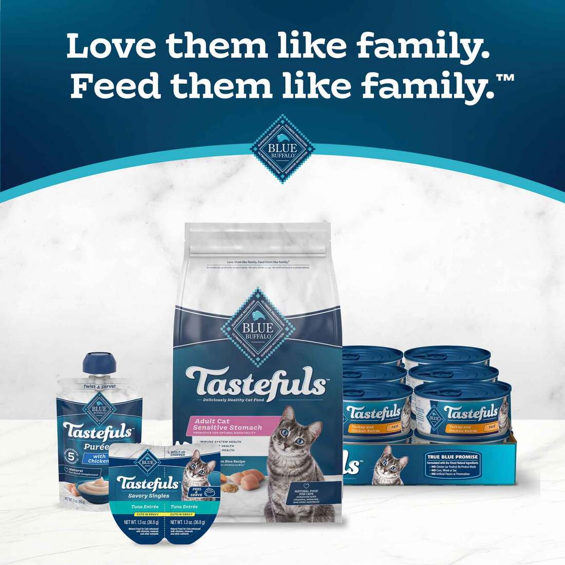 Blue Buffalo Tastefuls Sensitive Stomach Natural Adult Dry Cat Food, Chicken, 15 Pounds