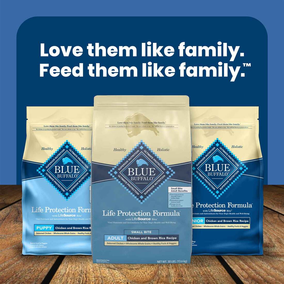 Blue Buffalo Life Protection Formula Natural Adult Small Bite Dry Dog Food, Chicken and Brown Rice, 