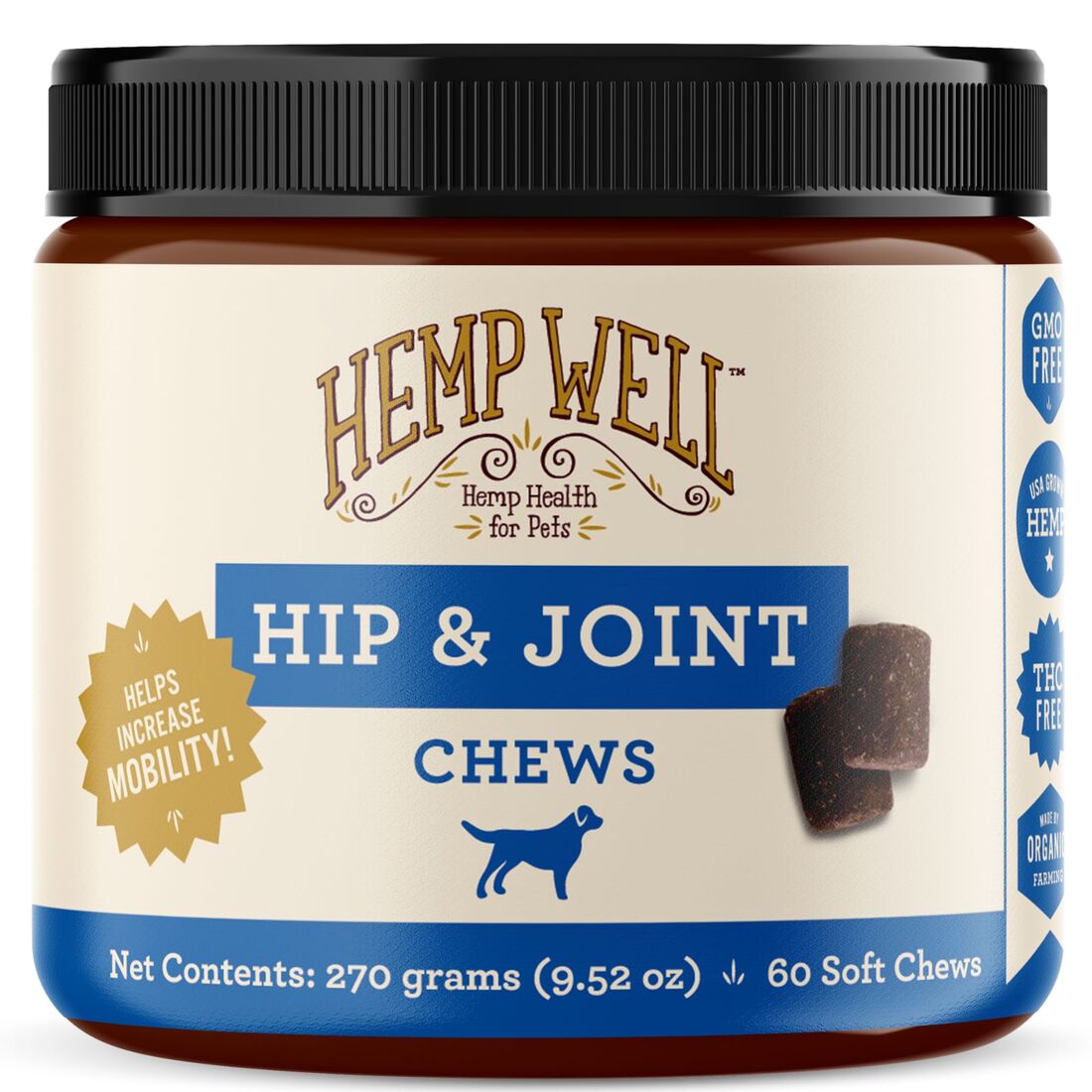 Hemp Well Hip & Joint Dog Soft Chews, 60 Count
