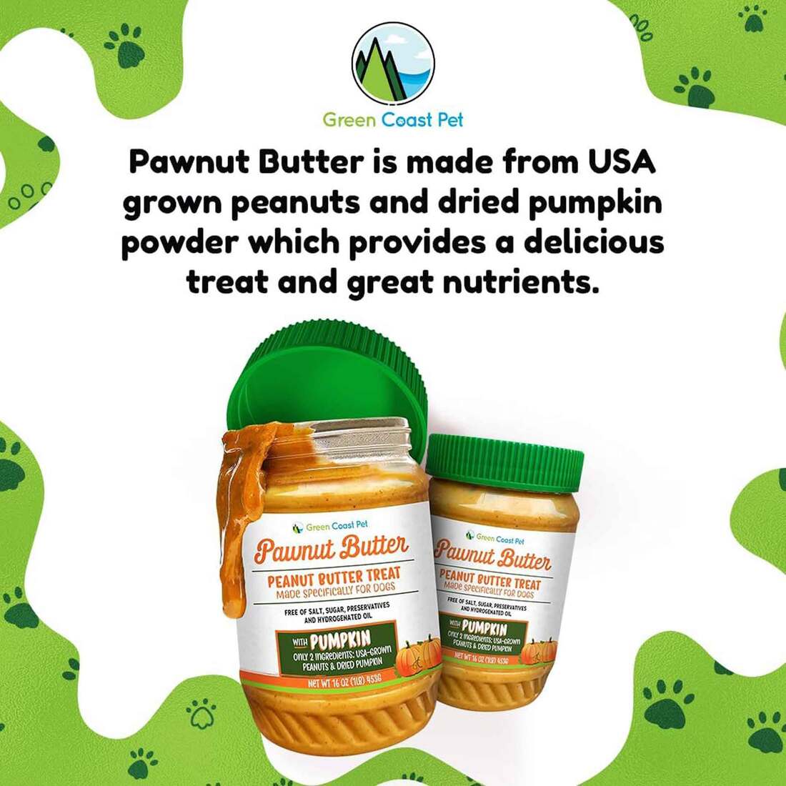 Green Coast Pawnut Butter with Pumpkin Dog Treat, 16 Ounces
