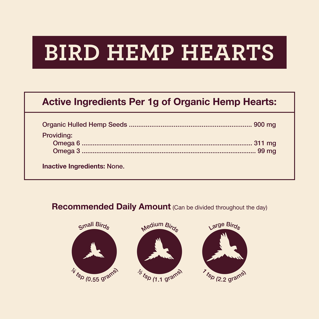 Hemp Well Bird Hemp - Hemp Hearts, 1 Pound
