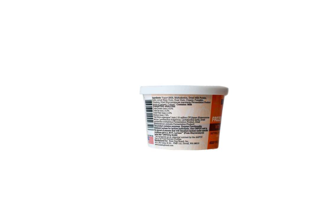 Boss Dog Froyo Pumpkin and Cinnamon Frozen Dog Food, 3.5 Ounces