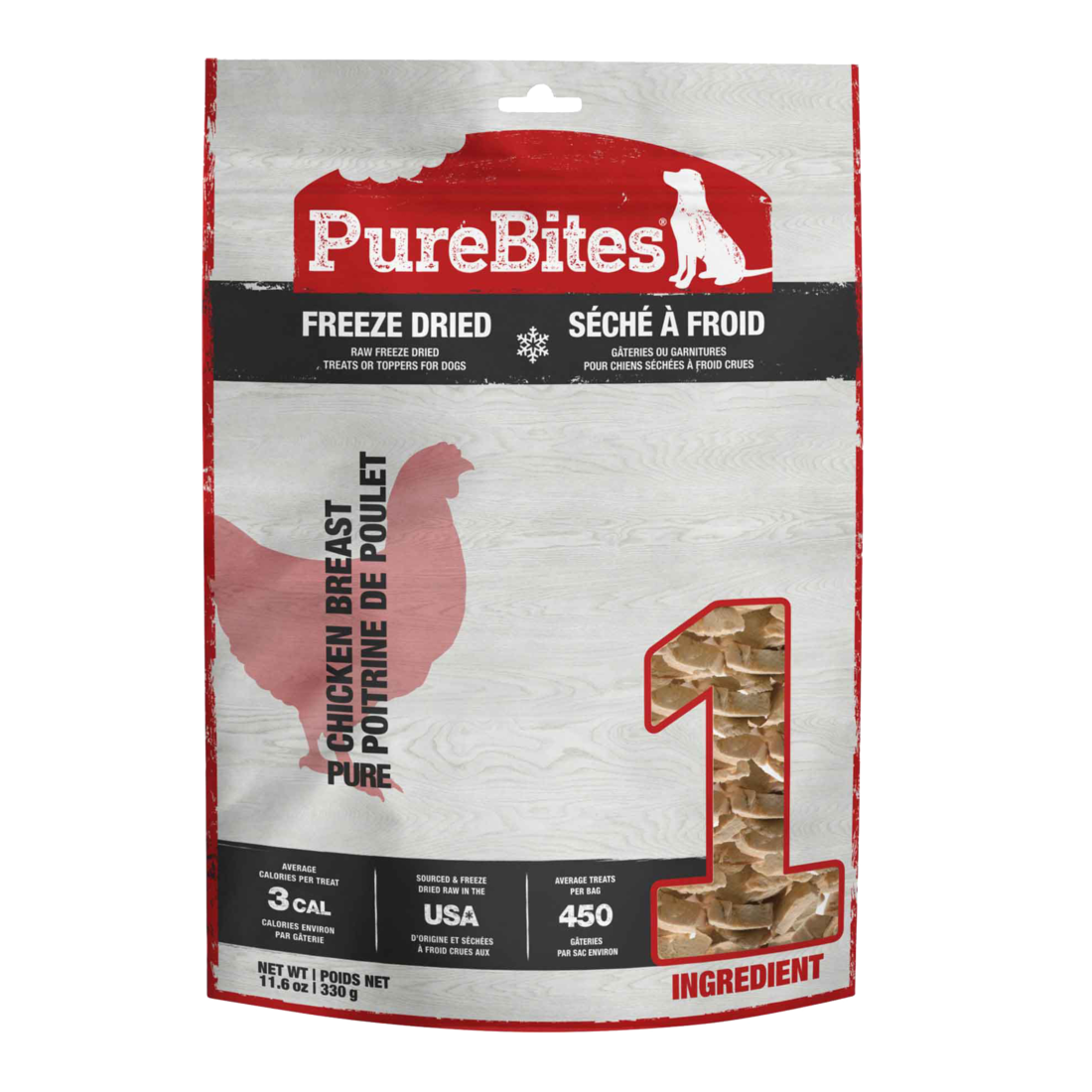 PureBites Freeze Dried Dog Treats, Chicken, 11.6 Ounces