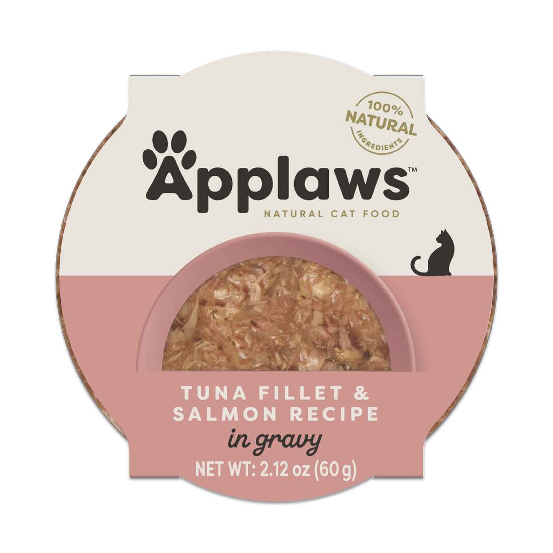 Applaws Natural Wet Cat Food, Tuna Filet and Salmon Recipe in Gravy, 2.12 Ounces