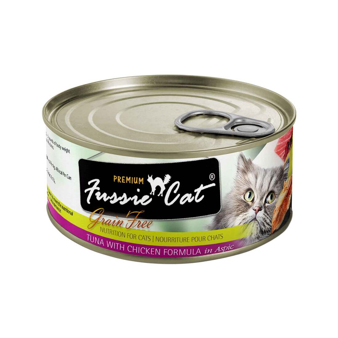 Fussie Cat Natural Wet Cat Food, Grain Free Tuna and Chicken, 2.82 Ounces