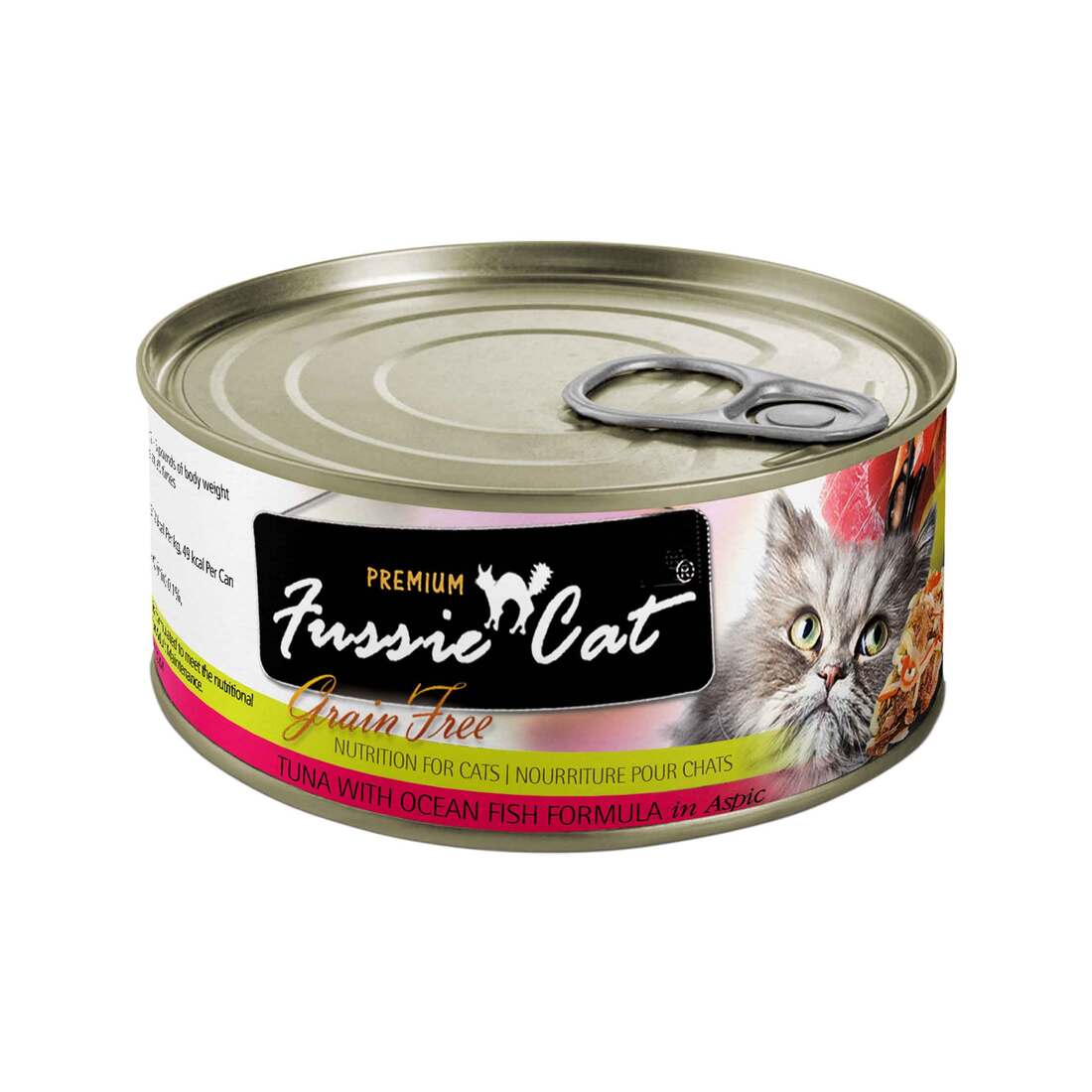 Fussie Cat Natural Wet Cat Food, Grain Free Tuna and Ocean Fish, 2.82 Ounces