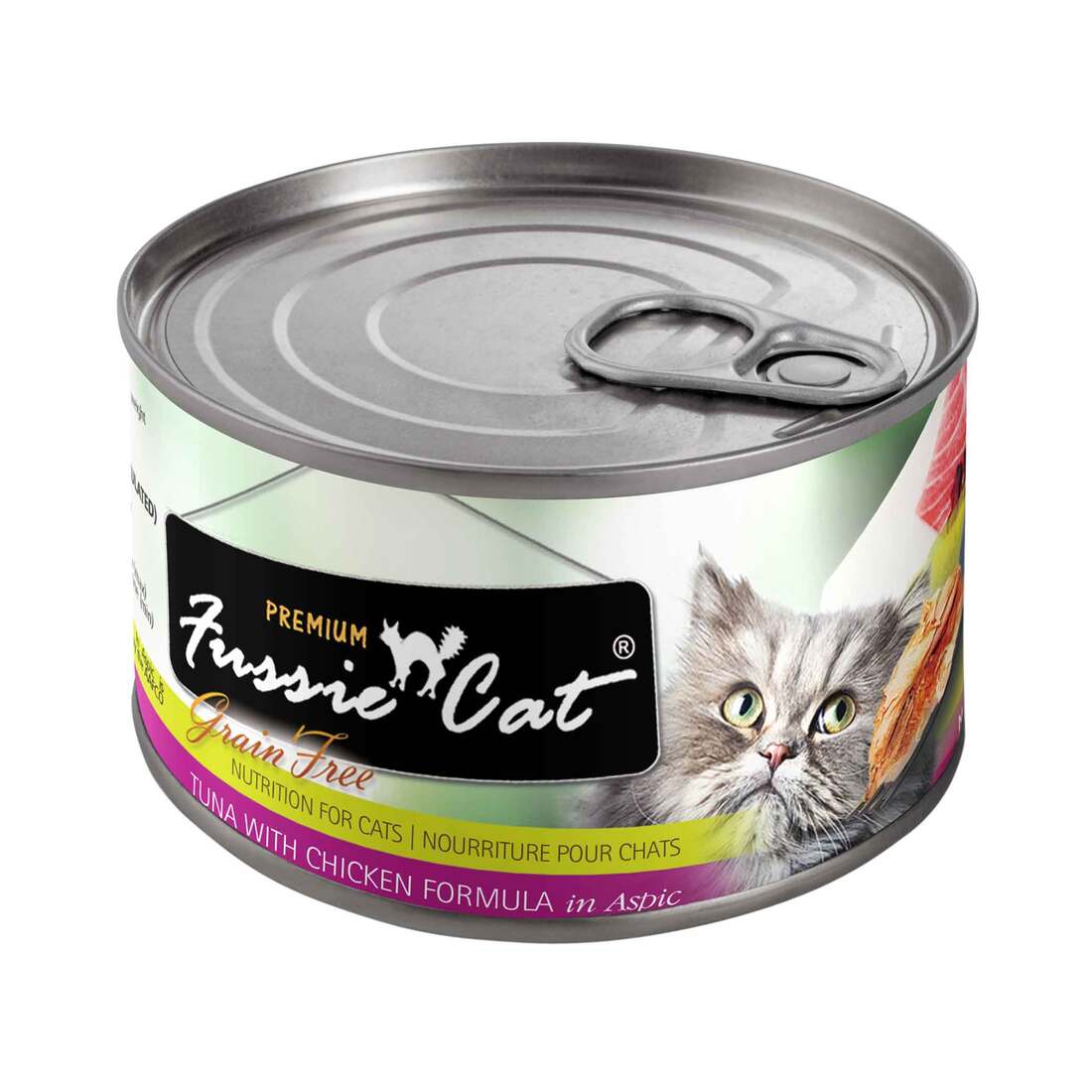 Fussie Cat Premium Natural Wet Cat Food, Grain Free Tuna with Chicken, 5.5 Ounces