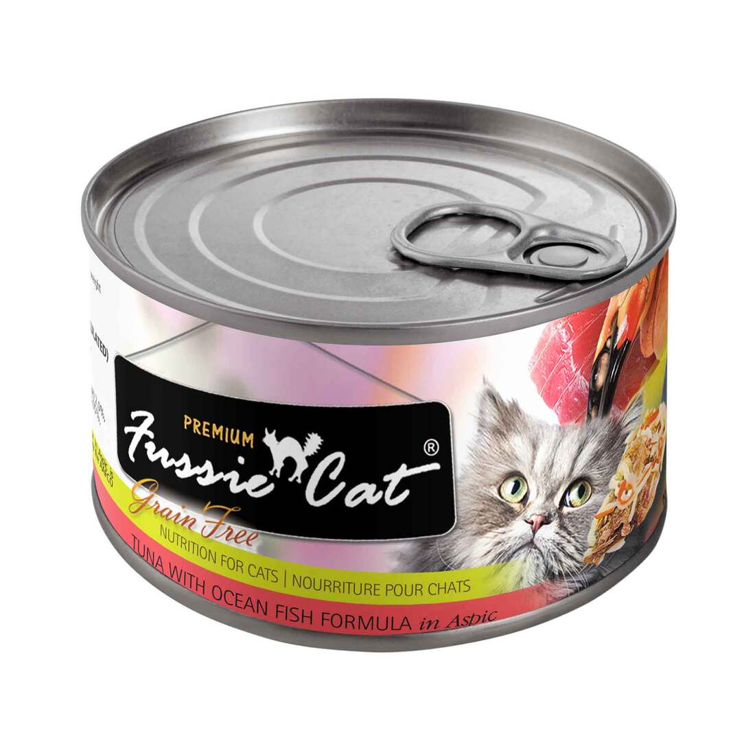 Fussie Cat Premium Natural Wet Cat Food, Grain Free Tuna with Ocean Fish, 5.5 Ounces