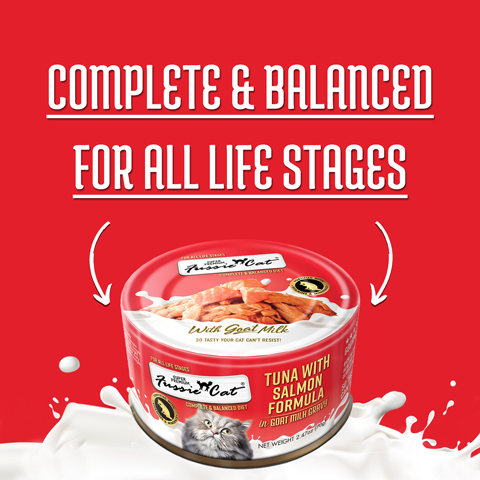 Fussie Cat Premium Wet Cat Food, Tuna with Salmon Formula in Goat Milk Gravy, 2.47 Ounces