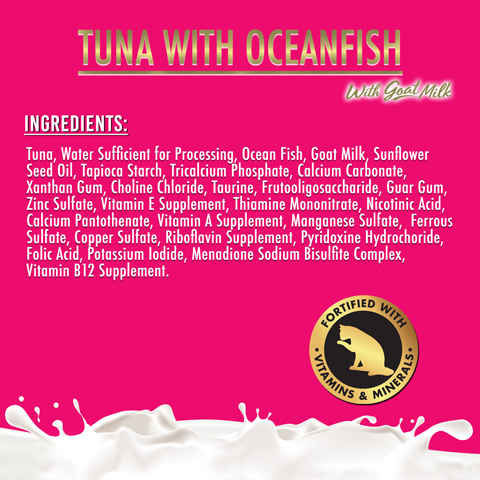 Fussie Cat Premium Wet Cat Food, Tuna with Ocean Fish Formula in Goat Milk Gravy, 2.47 Ounces
