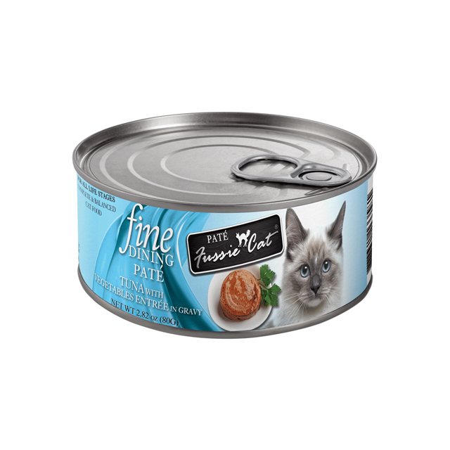 Fussie Cat Fine Dining Pate Wet Cat Food, Tuna with Vegetables In Gravy, 2.82 Ounces