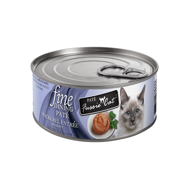 Fussie Cat Fine Dining Pate Wet Cat Food, Mackerel In Gravy, 2.82 Ounces