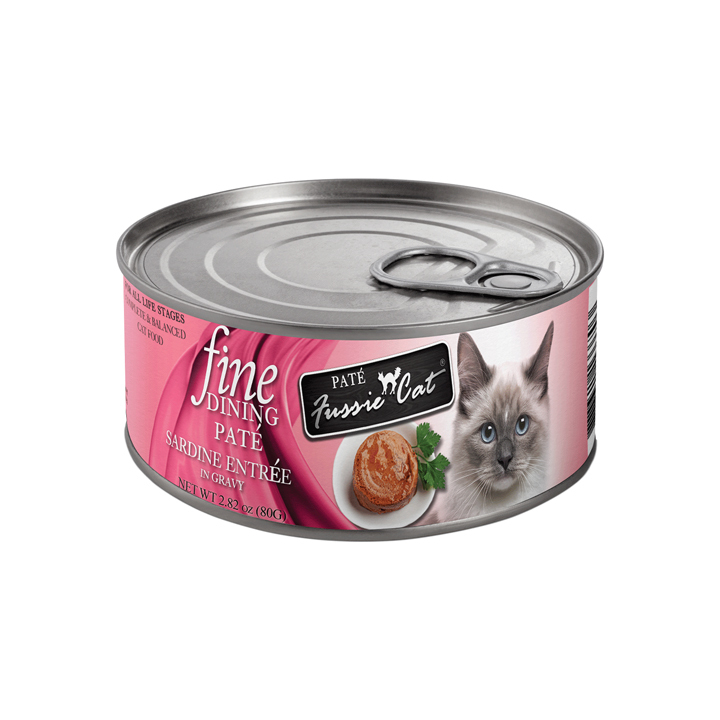 Fussie Cat Fine Dining Pate Wet Cat Food, Sardines In Gravy, 2.82 Ounces