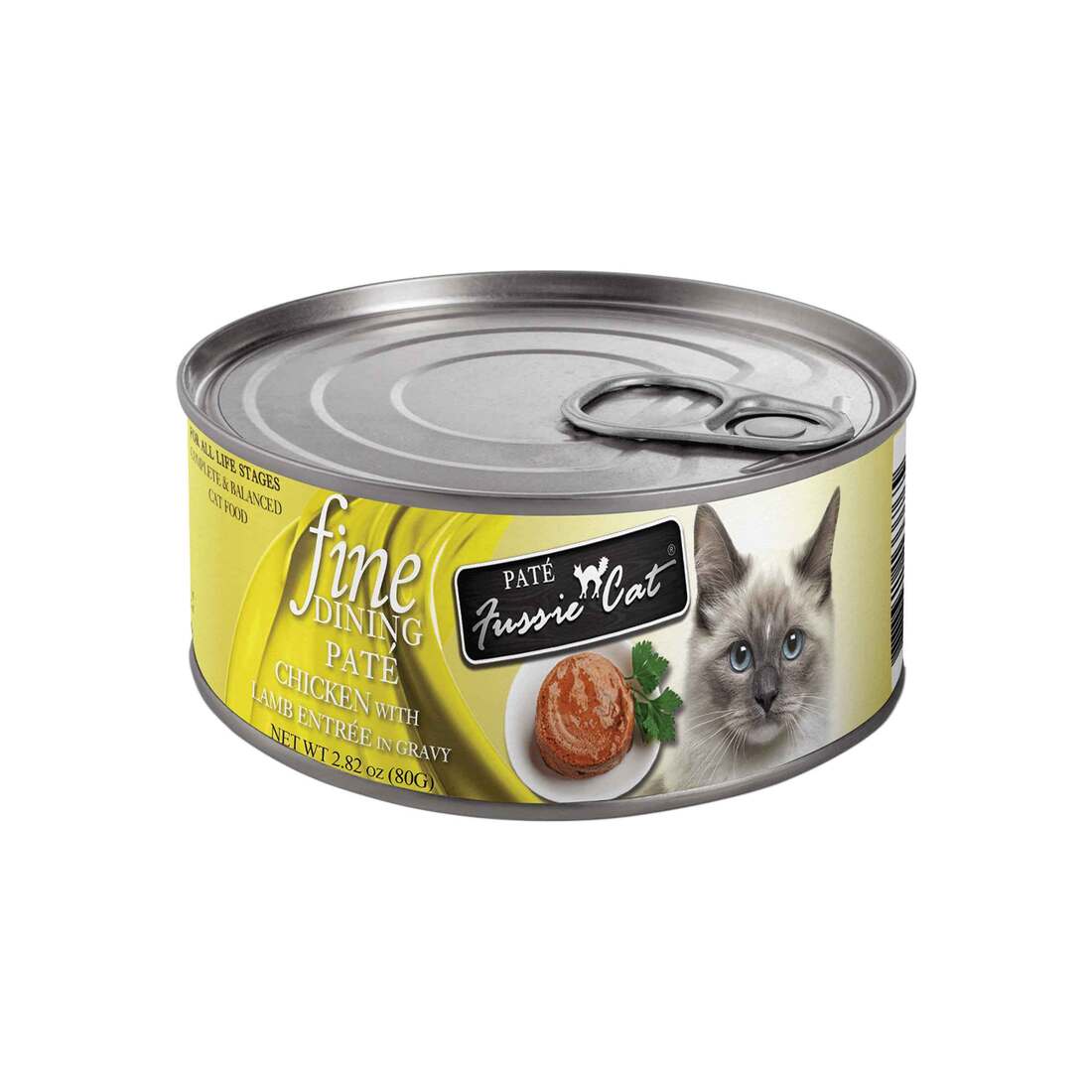 Fussie Cat Fine Dining Pate Wet Cat Food, Chicken with Lamb in Gravy, 2.82 Ounces