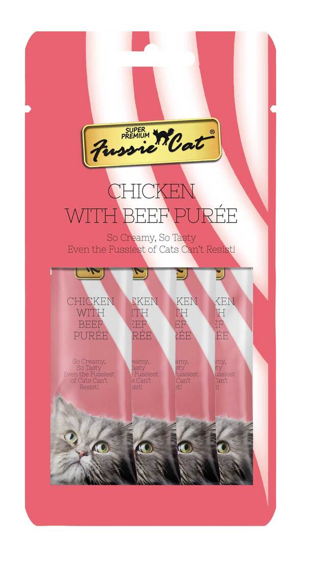 Fussie Cat Cat Treat Chicken/beef Puree 2oz