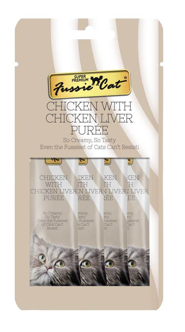 Fussie Cat Chicken with Liver Puree Wet Cat Food, 2 Ounces