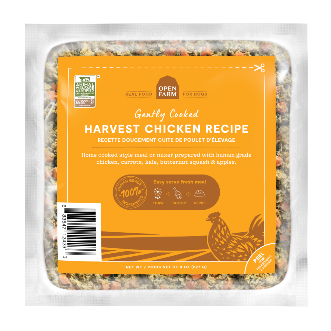 Open Farm Gently Cooked Chicken Frozen Dog Food, 8 Ounces - Not Available For Delivery
